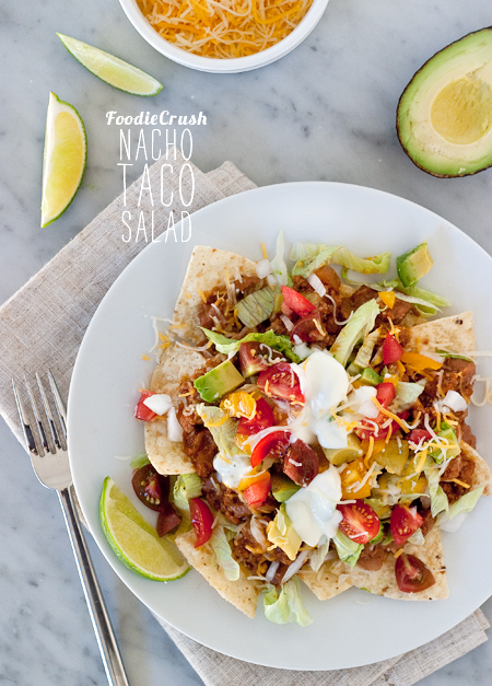 Nacho Taco Salad Recipe | Foodiecrush.com