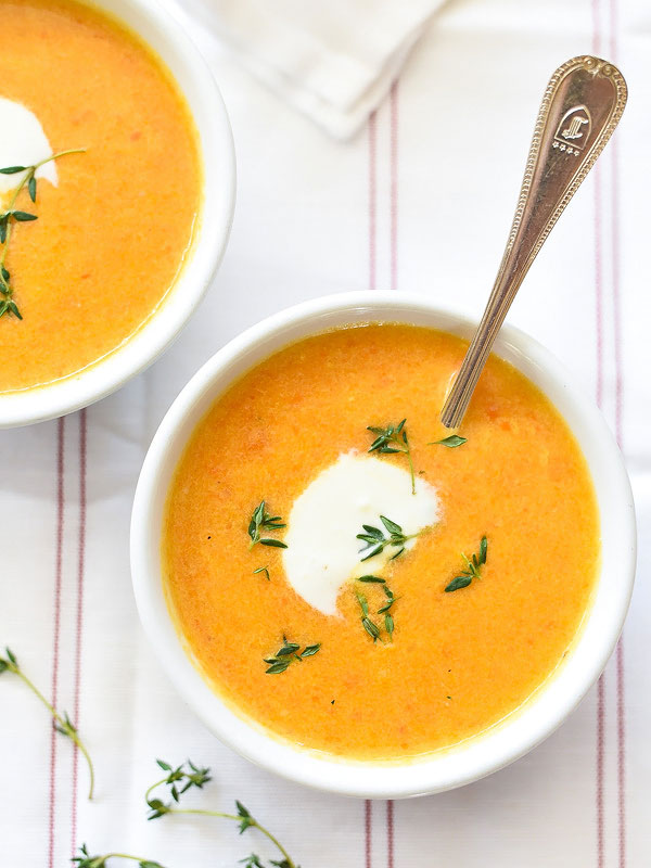 Creamy Carrot Soup (with Lemon and Dill)
