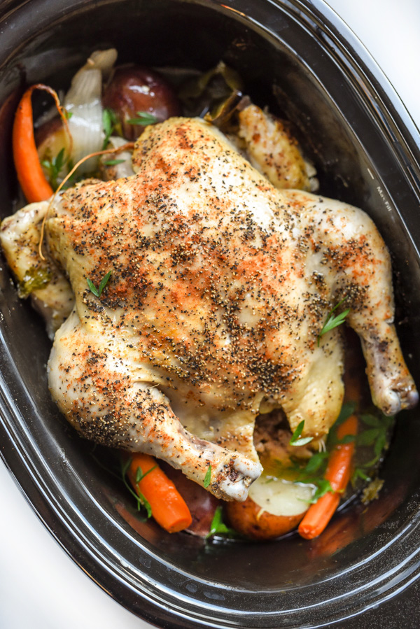 Easy Slow Cooker Whole Chicken