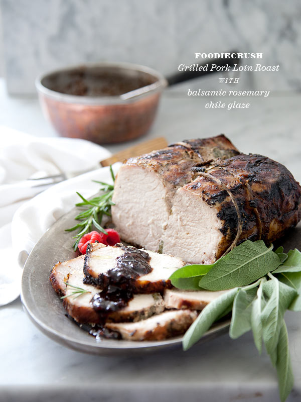 Grilled Pork Loin Roast with Balsamic and Raspberry Chili Glaze - Relish