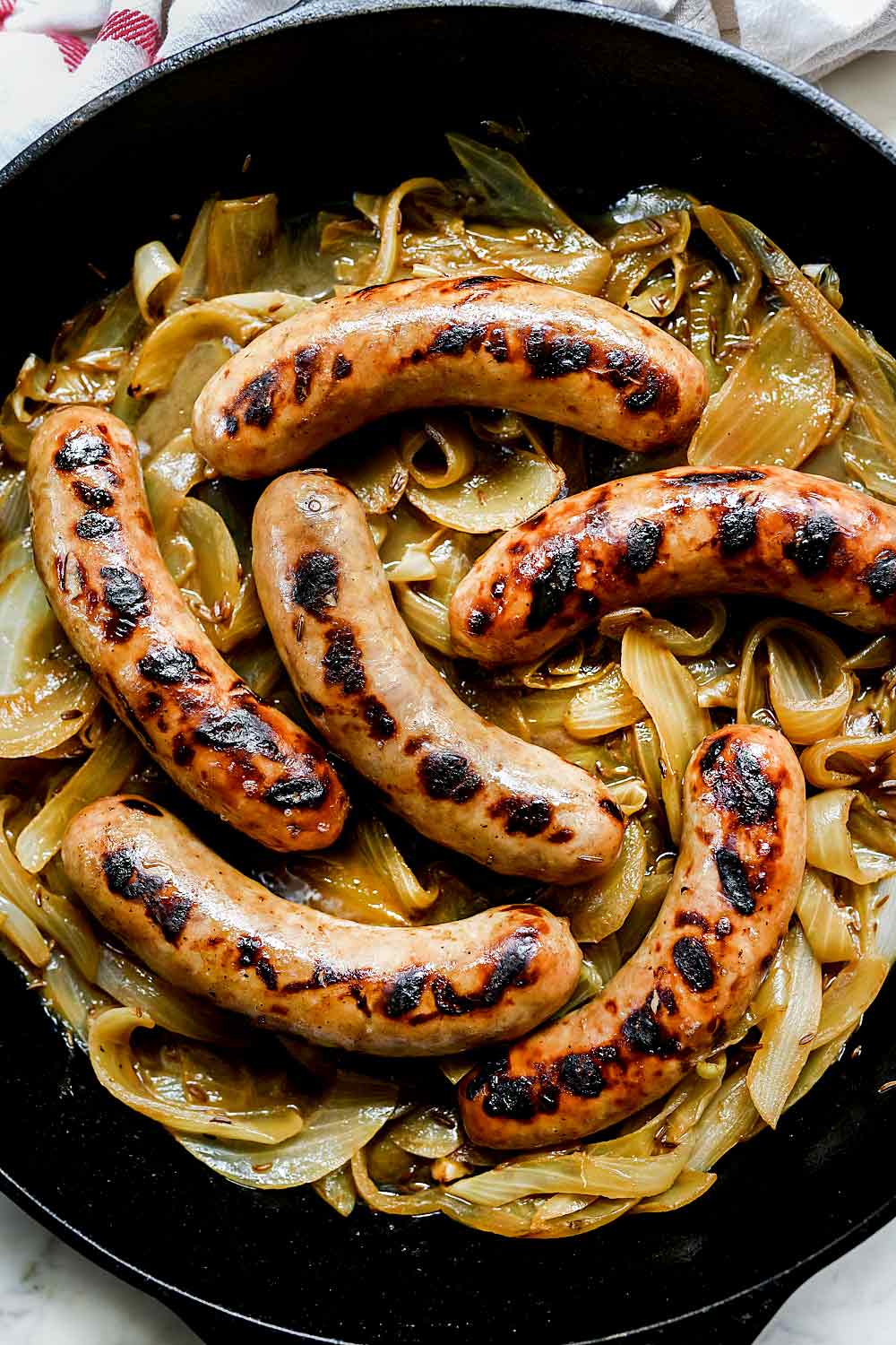 Bratwurst In Beer With Onions - foodiecrush .com