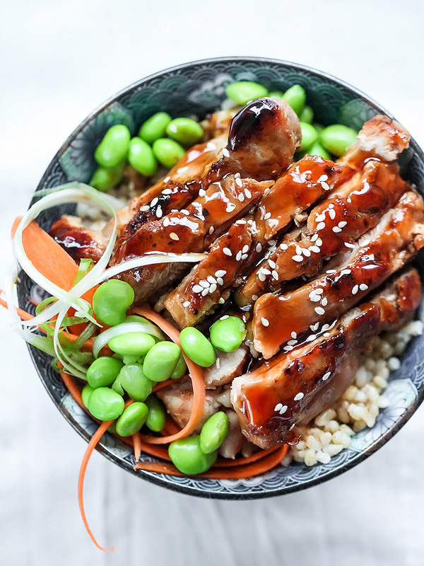 7 Spice Teriyaki Chicken Bowls | foodiecrush.com