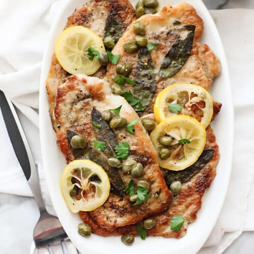 30 Minute Pork Scallopini With Lemons and Capers | foodiecrush.com