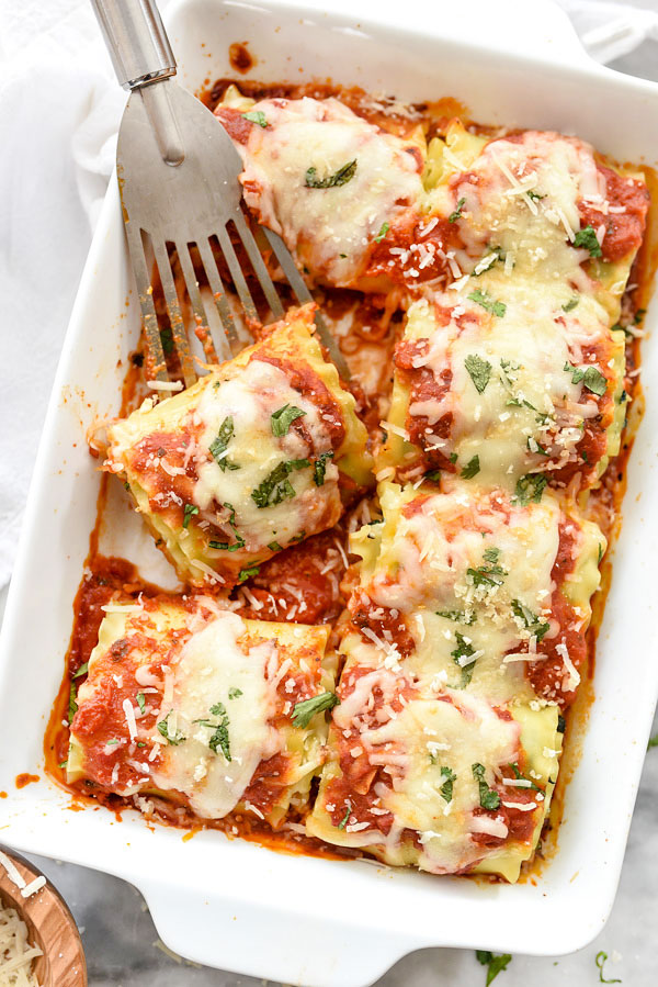 Spinach Lasagna Roll-Ups | foodiecrush.com