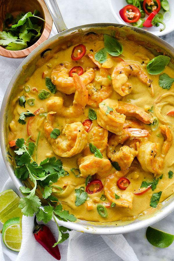 Thai Coconut Curry Shrimp Recipe | foodiecrush.com