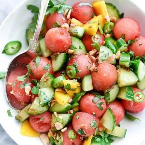 Cucumber Basil and Watermelon Salad with Love & Lemons | foodiecrush.com