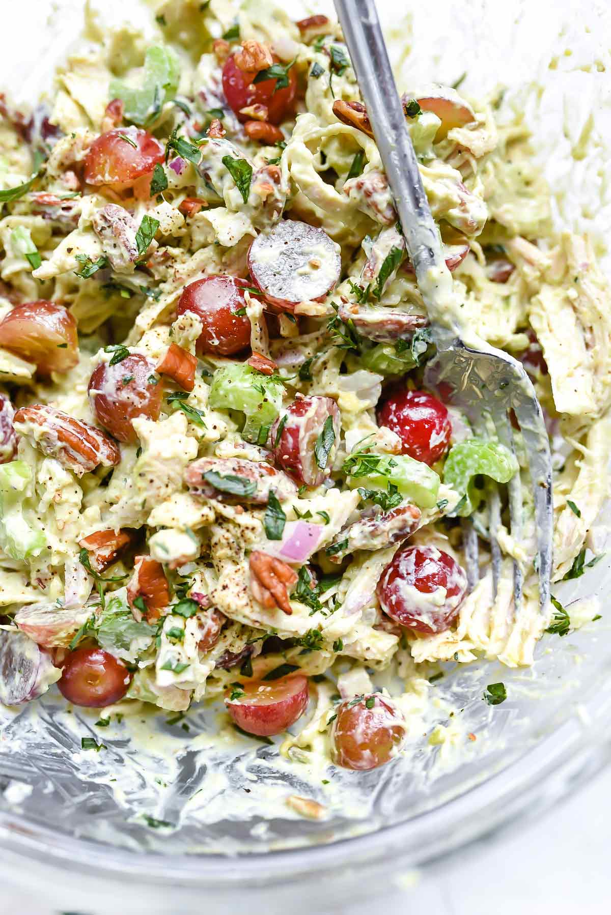 Healthy Chicken Salad (with Avocado & Greek Yogurt!) | foodiecrush.com