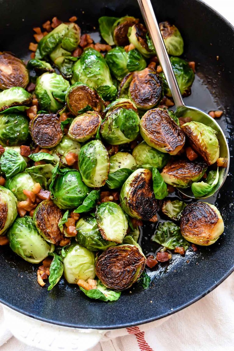 Sautéed Brussel Sprouts with Pancetta | foodiecrush.com