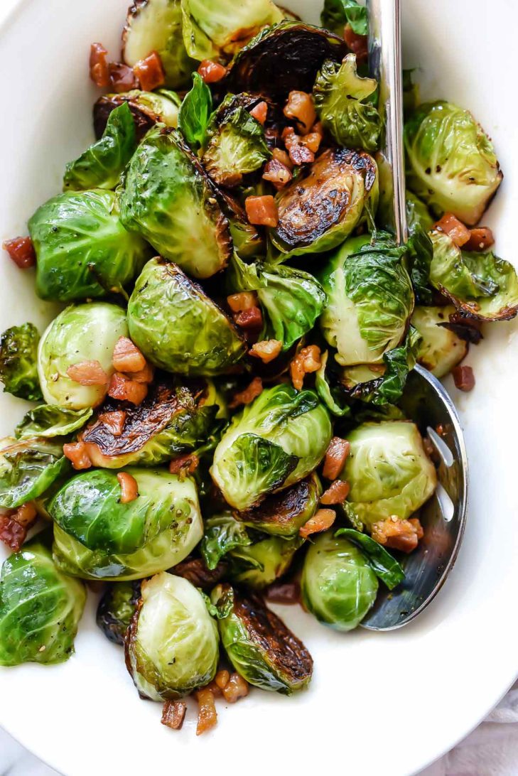 Sautéed Brussel Sprouts with Pancetta | foodiecrush.com