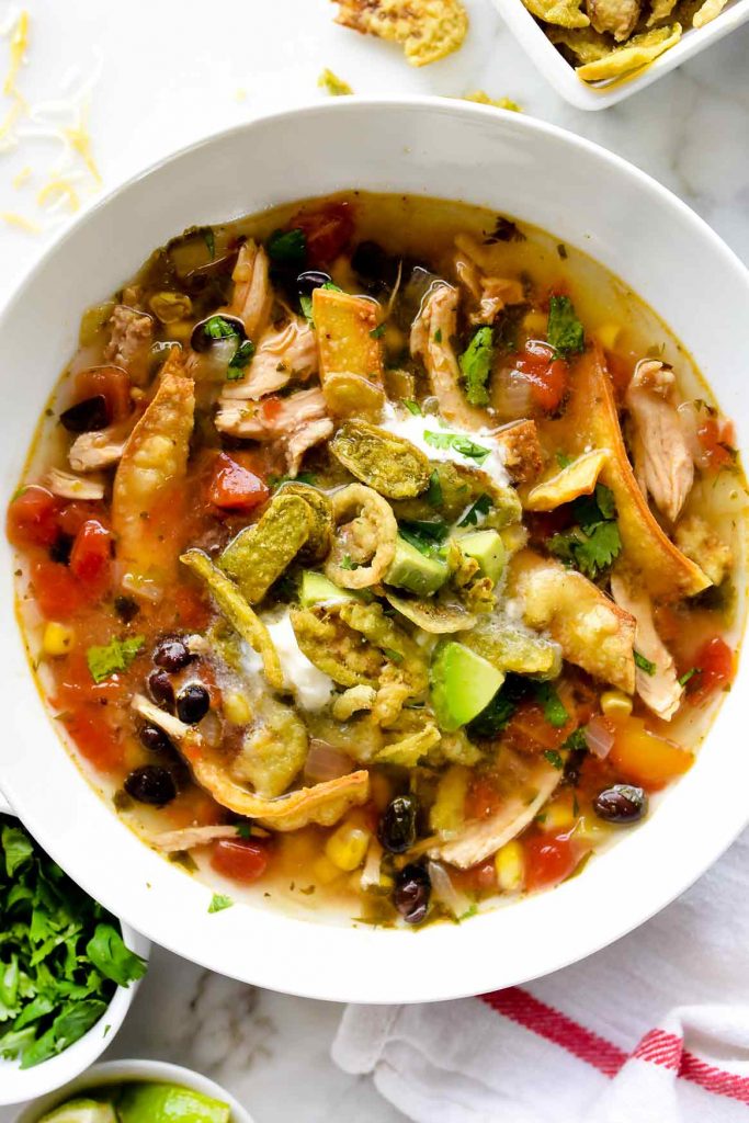 Chicken Tortilla Soup (in Slow Cooker or Instant Pot) | foodiecrush.com