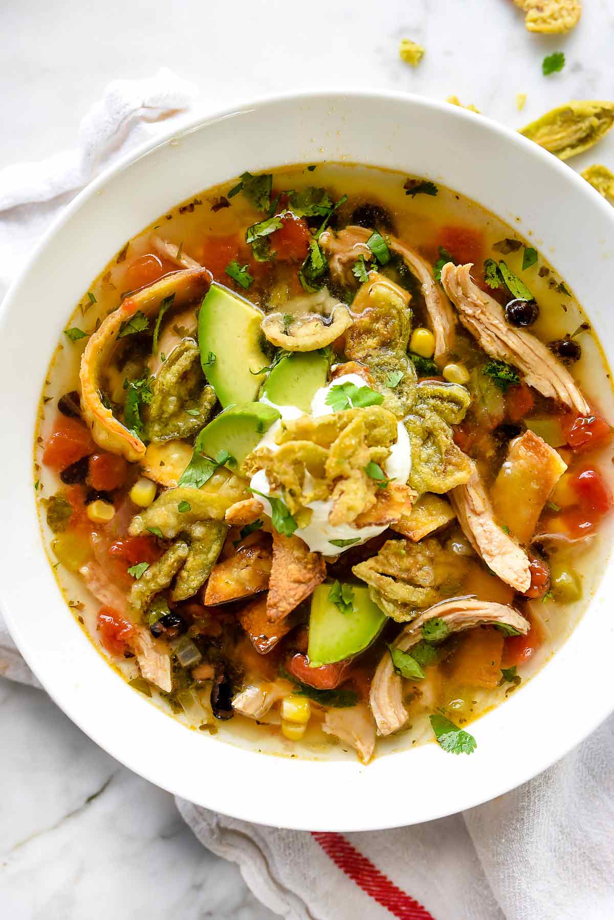 Chicken Tortilla Soup (in Slow Cooker or Instant Pot) | foodiecrush.com