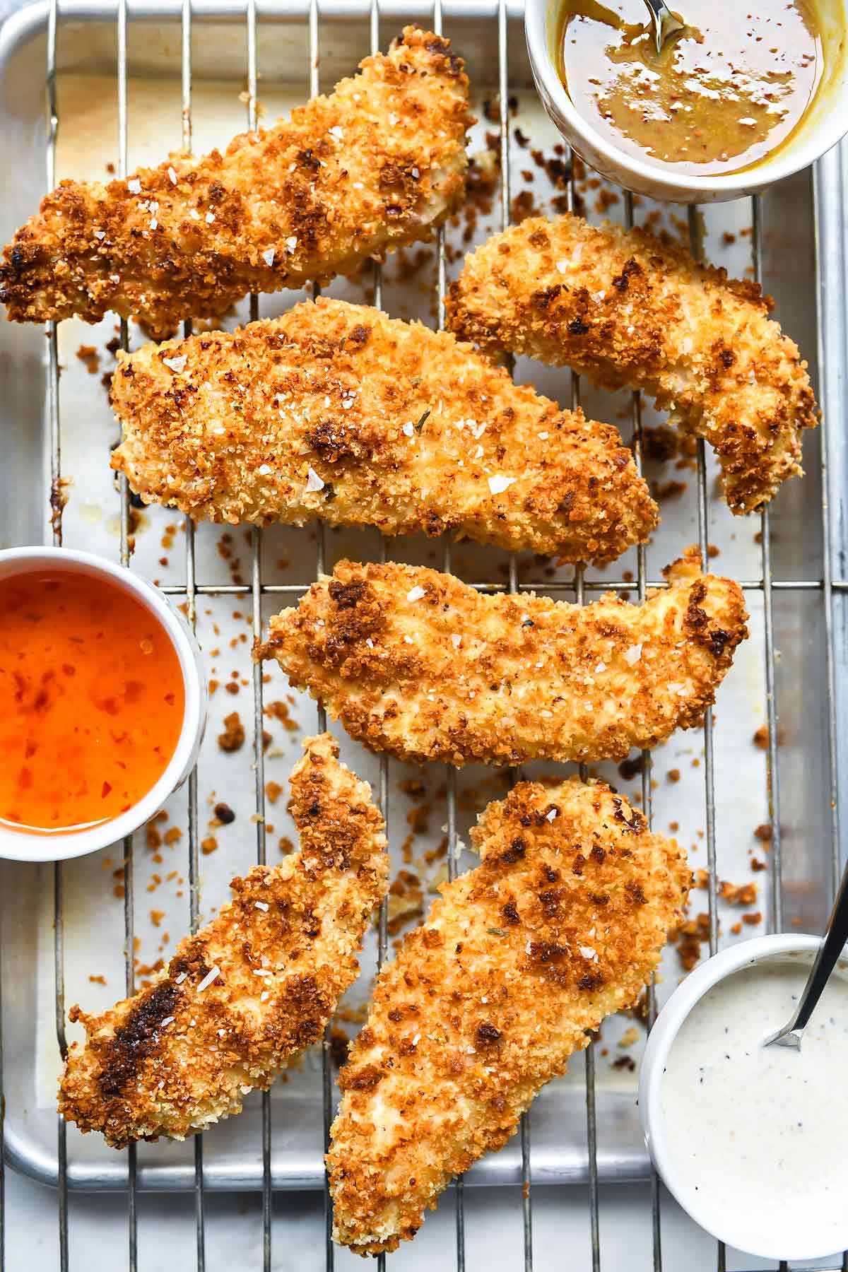 Crispy Buttermilk Chicken Tenders (Baked or Air Fryer) | foodiecrush.com