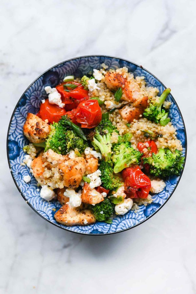 Mediterranean Chicken Quinoa Bowl Recipe | foodiecrush.com