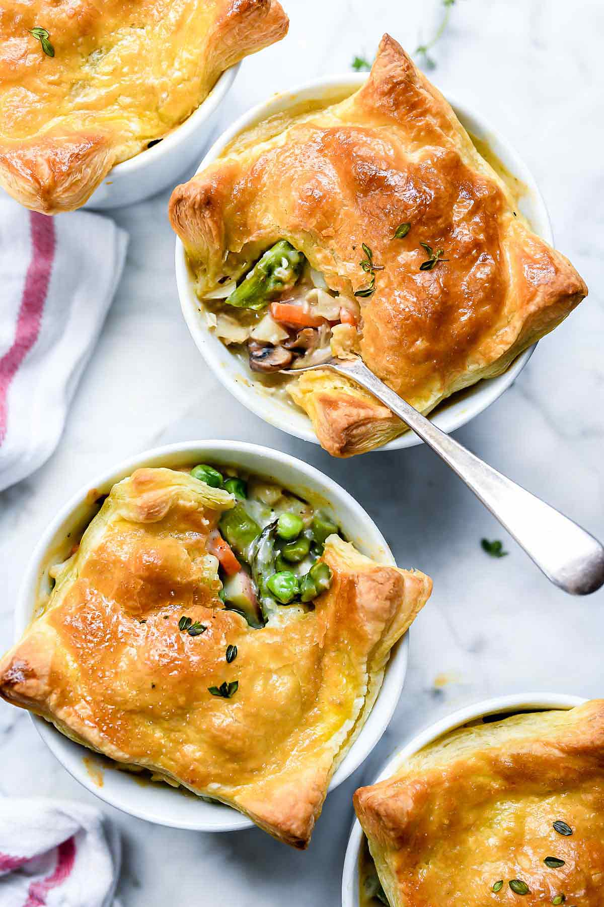 Mini Chicken Pot Pies with Puff Pastry ~ Barley & Sage