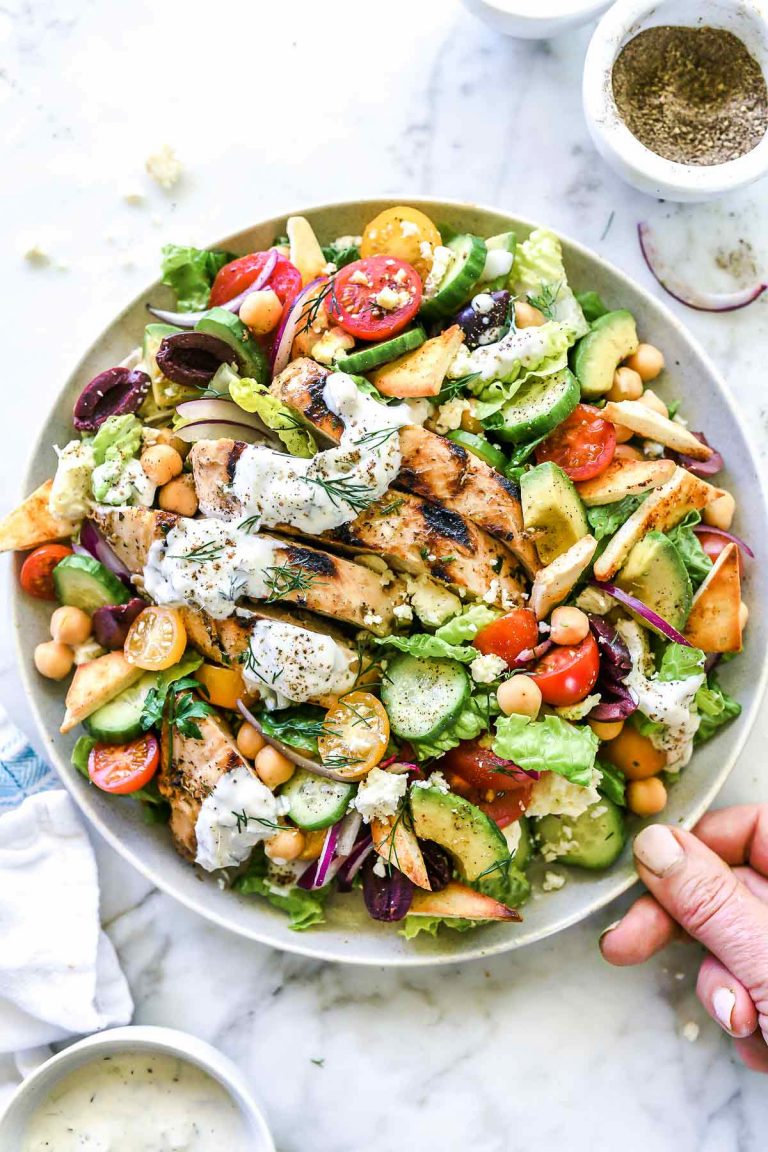 Greek Chicken Gyro Salad - foodiecrush .com
