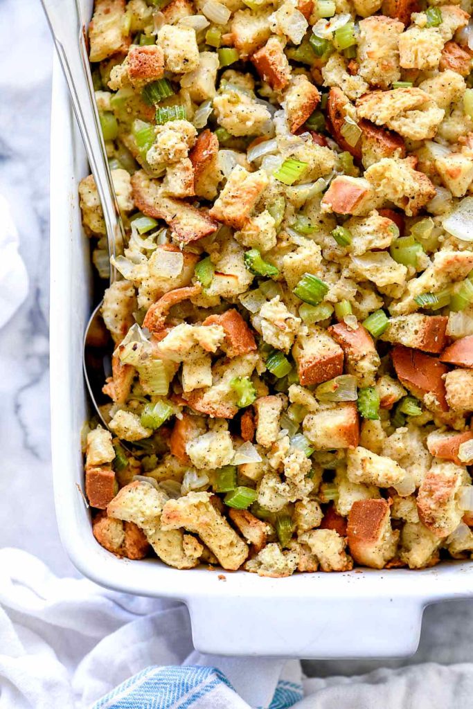The BEST Traditional Stuffing Recipe | foodiecrush.com