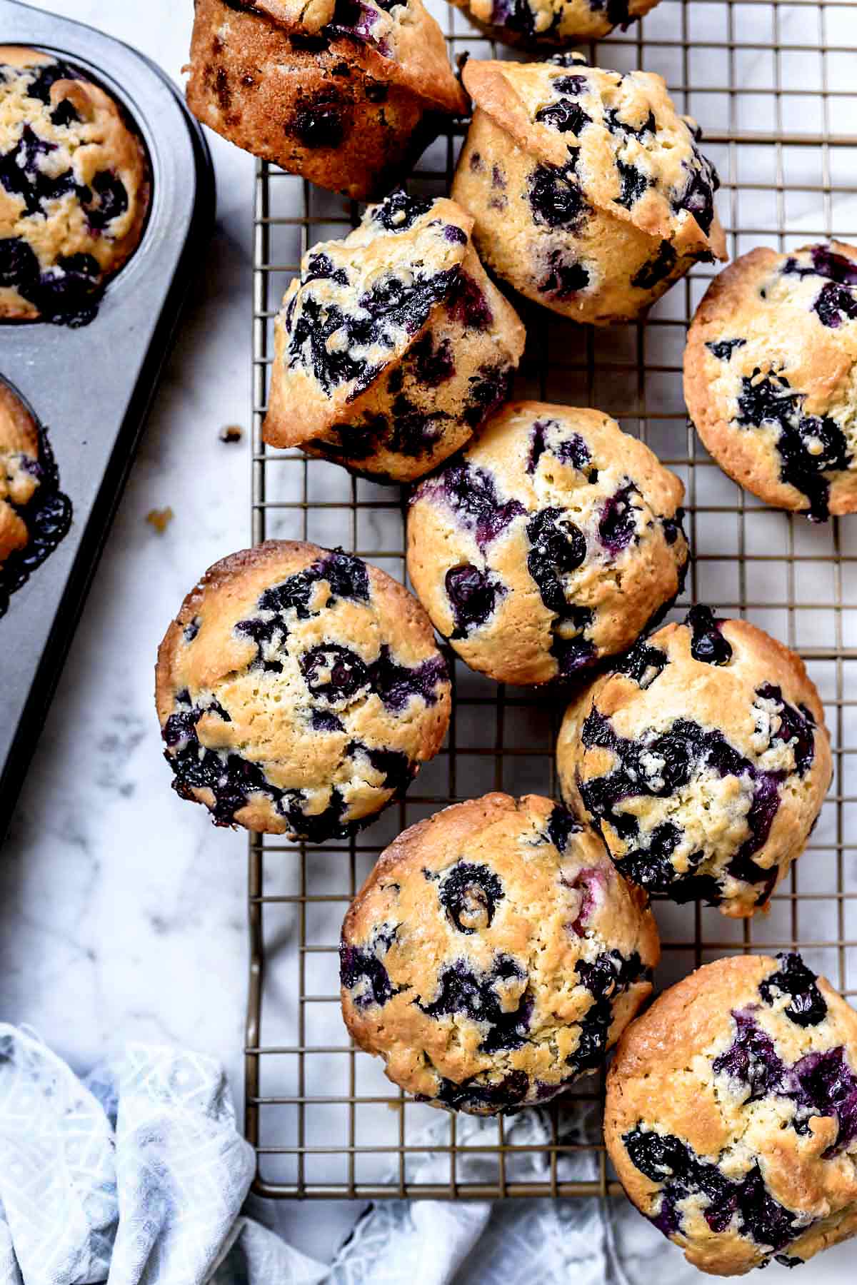 Our blueberry, chocolate chip, and lemon poppy seed muffin tops