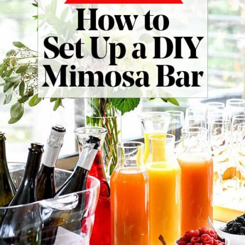 How to set up an Easy DIY Mimosa Bar - Garnish with Lemon