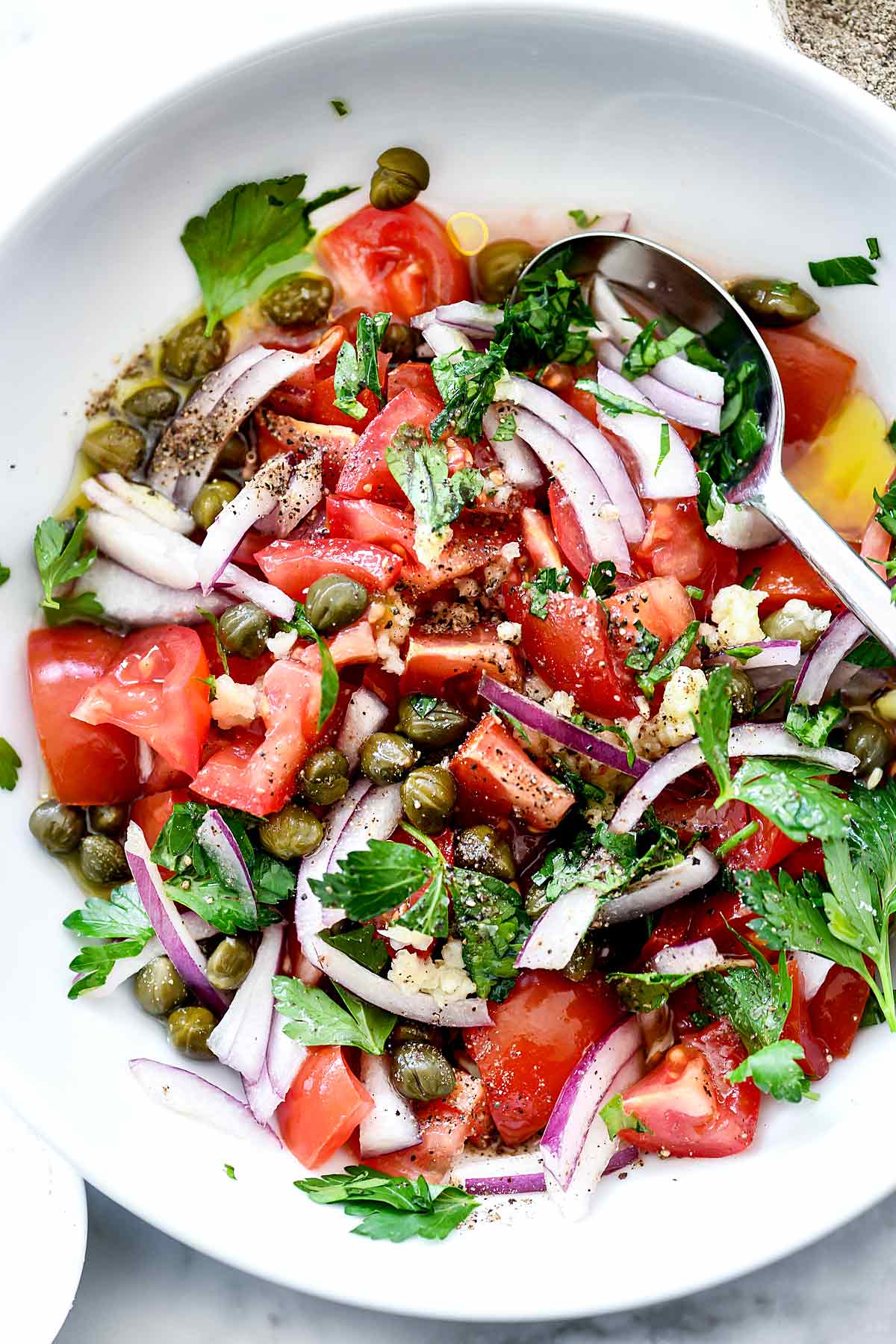 Mediterranean Tomato Salad - foodiecrush .com