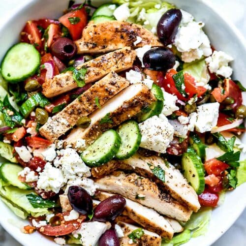 Greek Salad with Chicken - foodiecrush .com