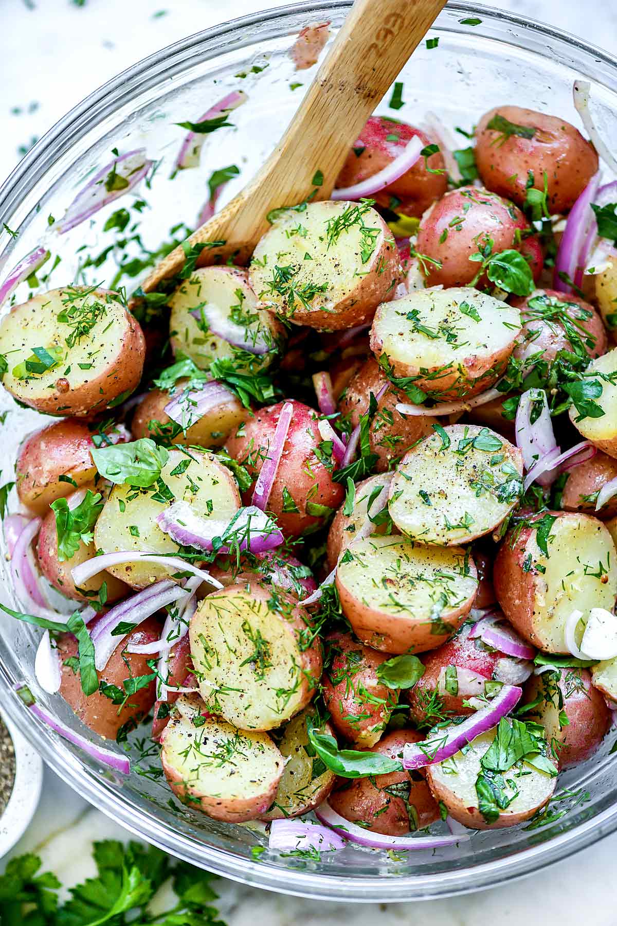 No-Mayo Potato Salad with Herbs - foodiecrush .com