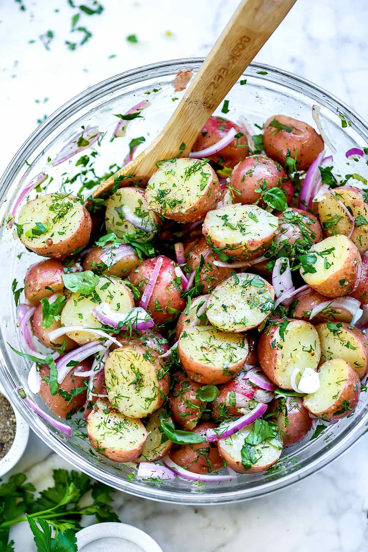 No-Mayo Potato Salad with Herbs - foodiecrush .com