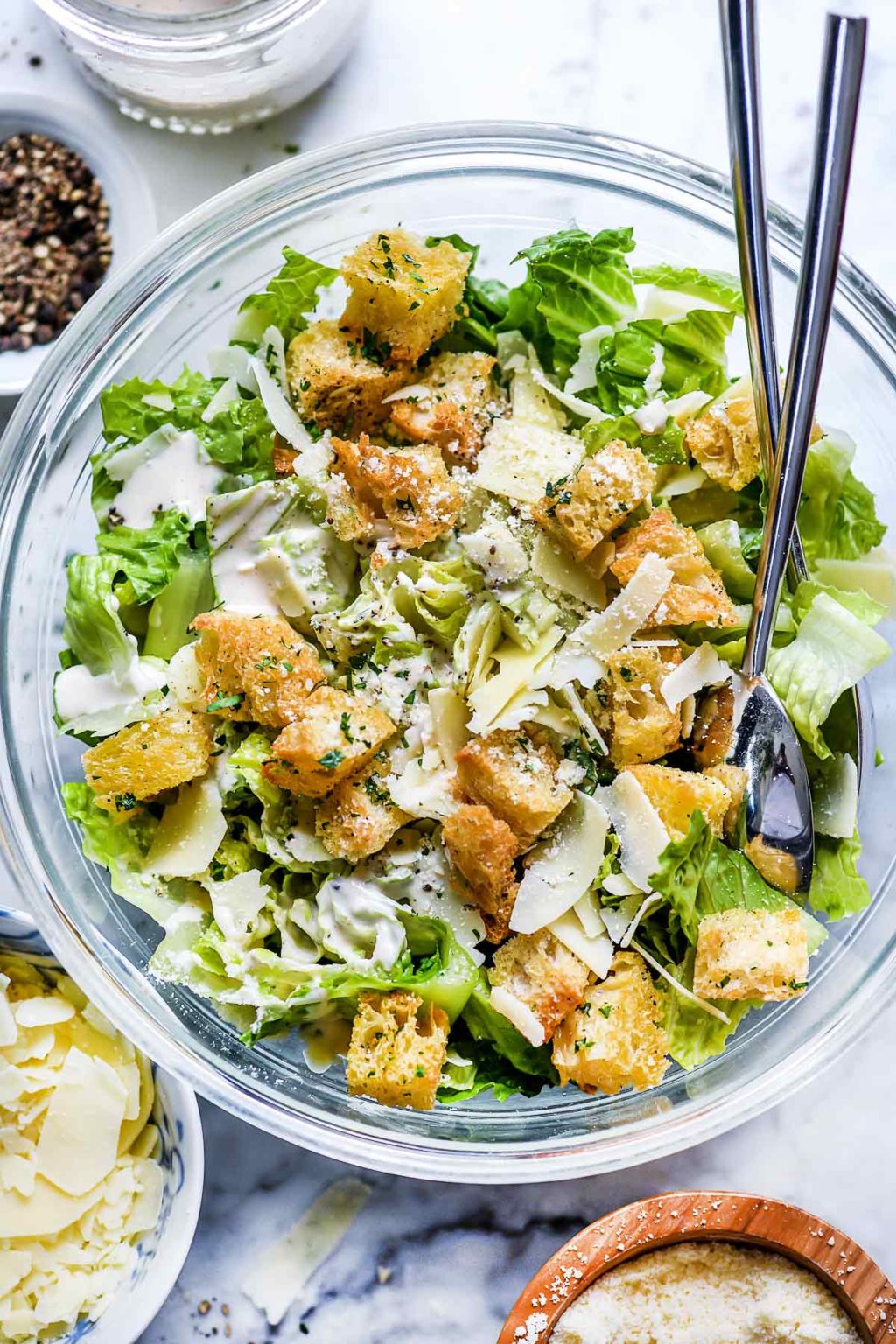 Creamy Caesar Salad Dressing Recipe (Egg-Free!) | foodiecrush.com