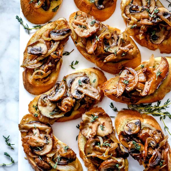 Caramelized Onion Crostini with Fig Jam and Blue Cheese | foodiecrush.com