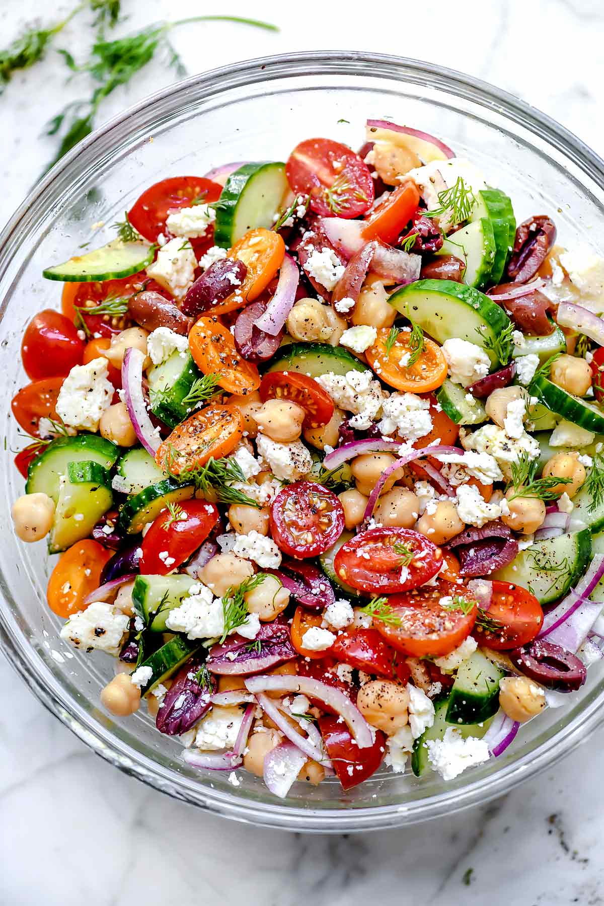 Greek Chickpea Salad - foodiecrush.com