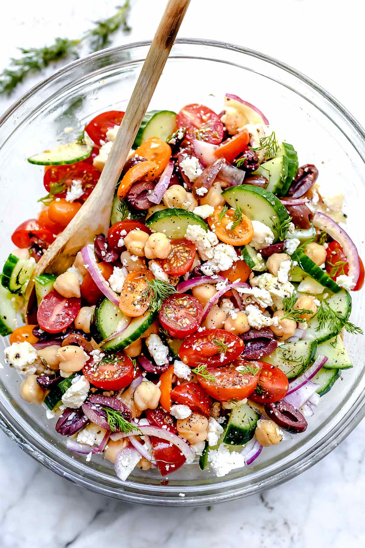 Greek Chickpea Salad - foodiecrush.com