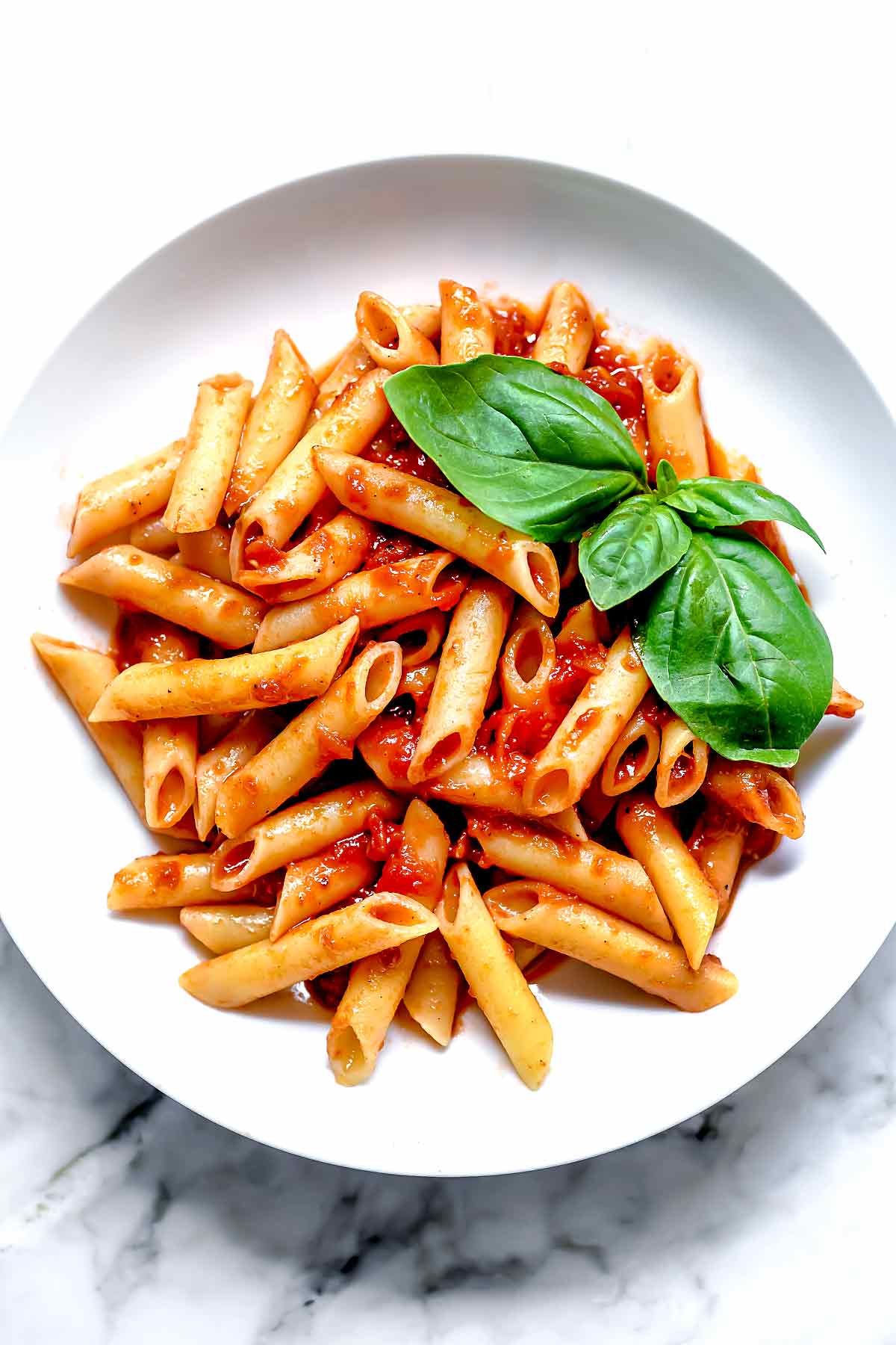Penne Pasta with Easy Marinara - foodiecrush.com