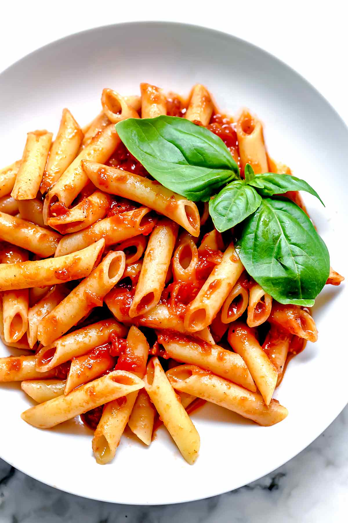 Penne Pasta with Easy Marinara - foodiecrush.com