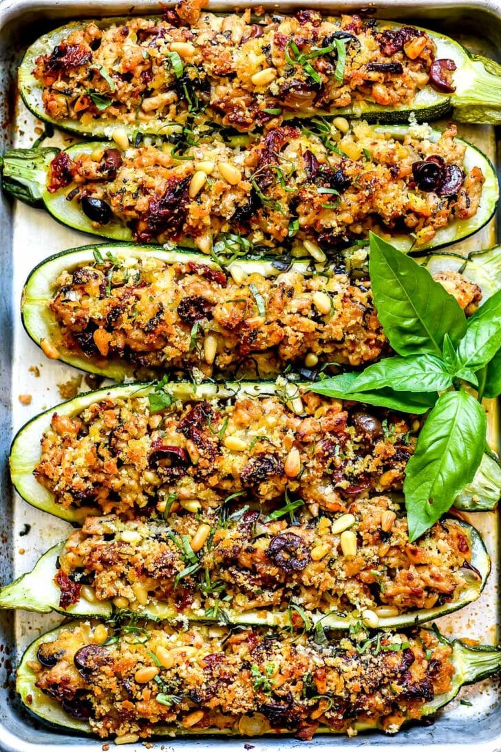 Mediterranean Zucchini Boats (Easy & Healthy!) - foodiecrush.com