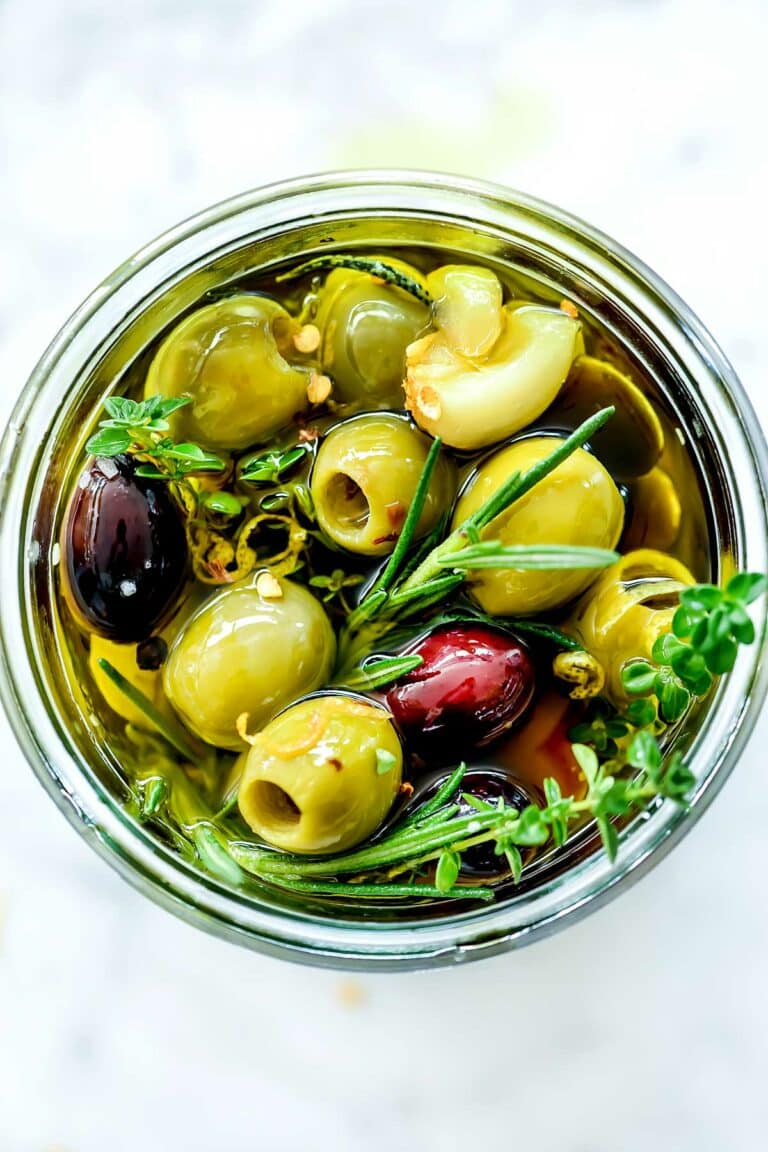 THE BEST Easy Marinated Olives Recipe | foodiecrush.com