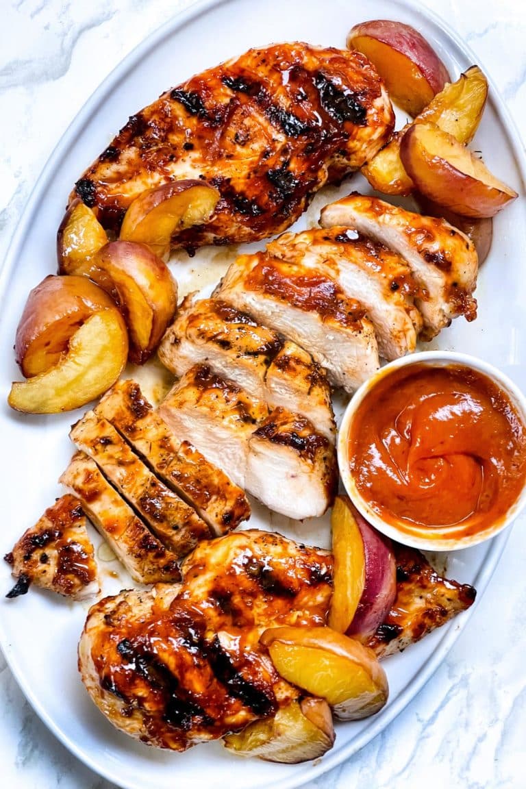 Chipotle Peach BBQ Chicken | foodiecrush.com