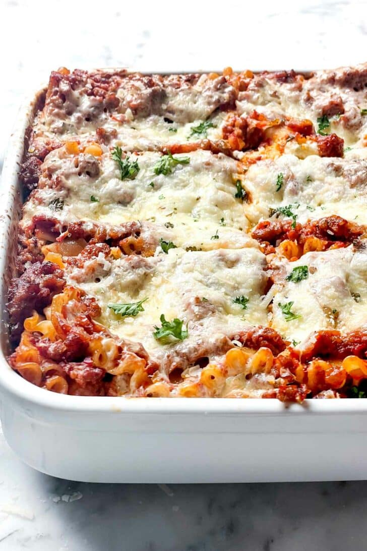 THE BEST Sausage Lasagna Recipe | foodiecrush .com